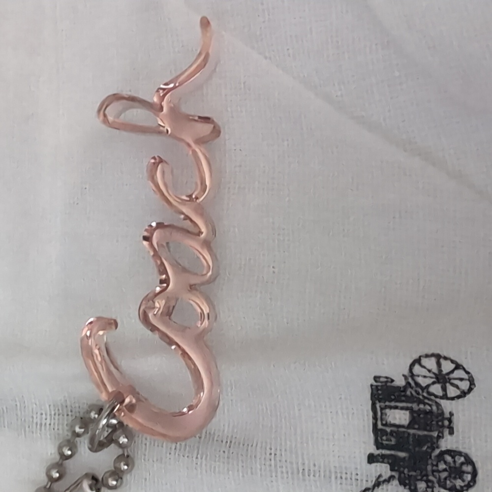 Coach Poppy Heart & Pink Coach Script Bag Charm Keychain - Picture 3 of 3